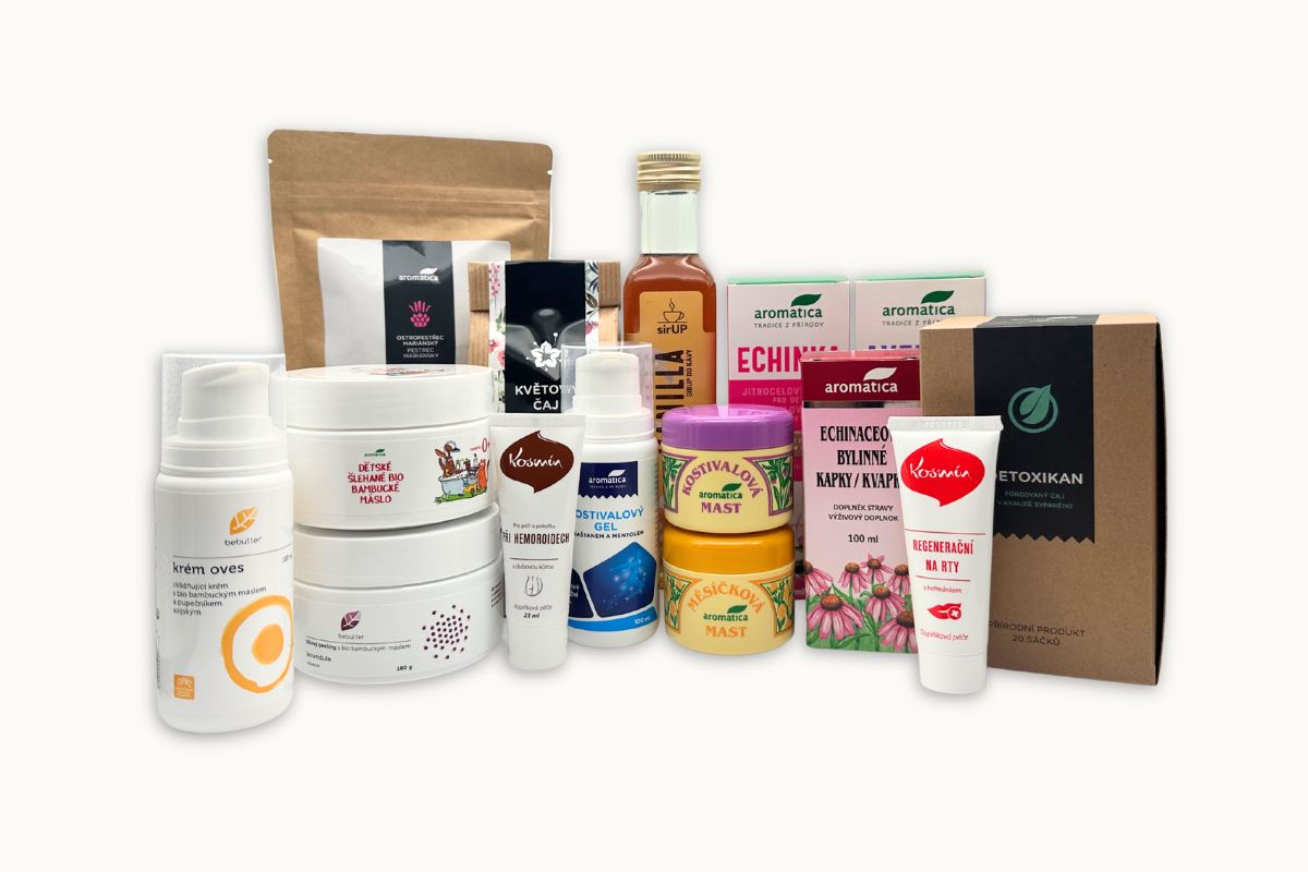 Tradiční bylinné produkty Aromatica – masti, gely, čaje a kapky z českých bylin