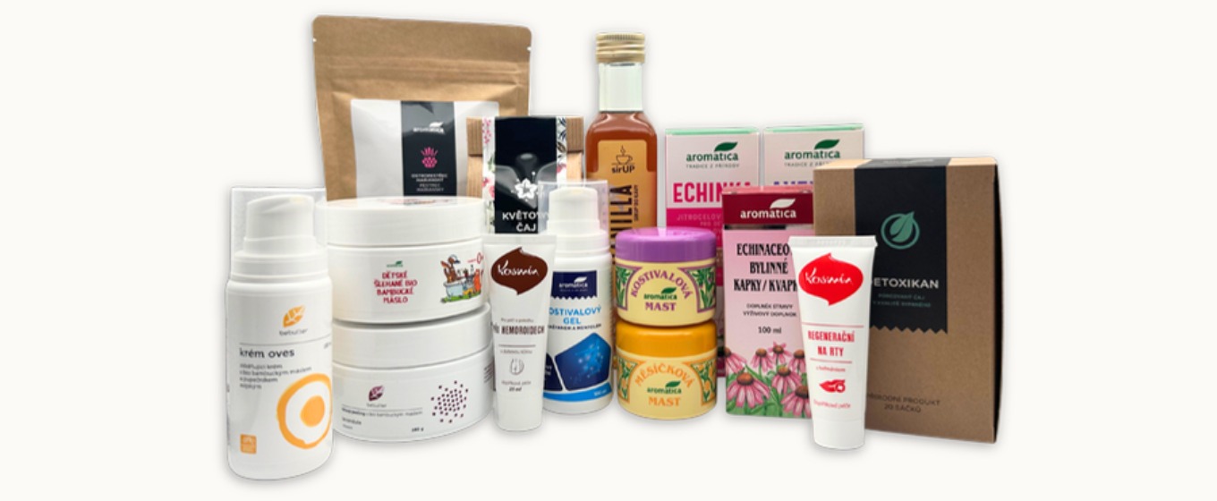 Tradiční bylinné produkty Aromatica – masti, gely, čaje a kapky z českých bylin